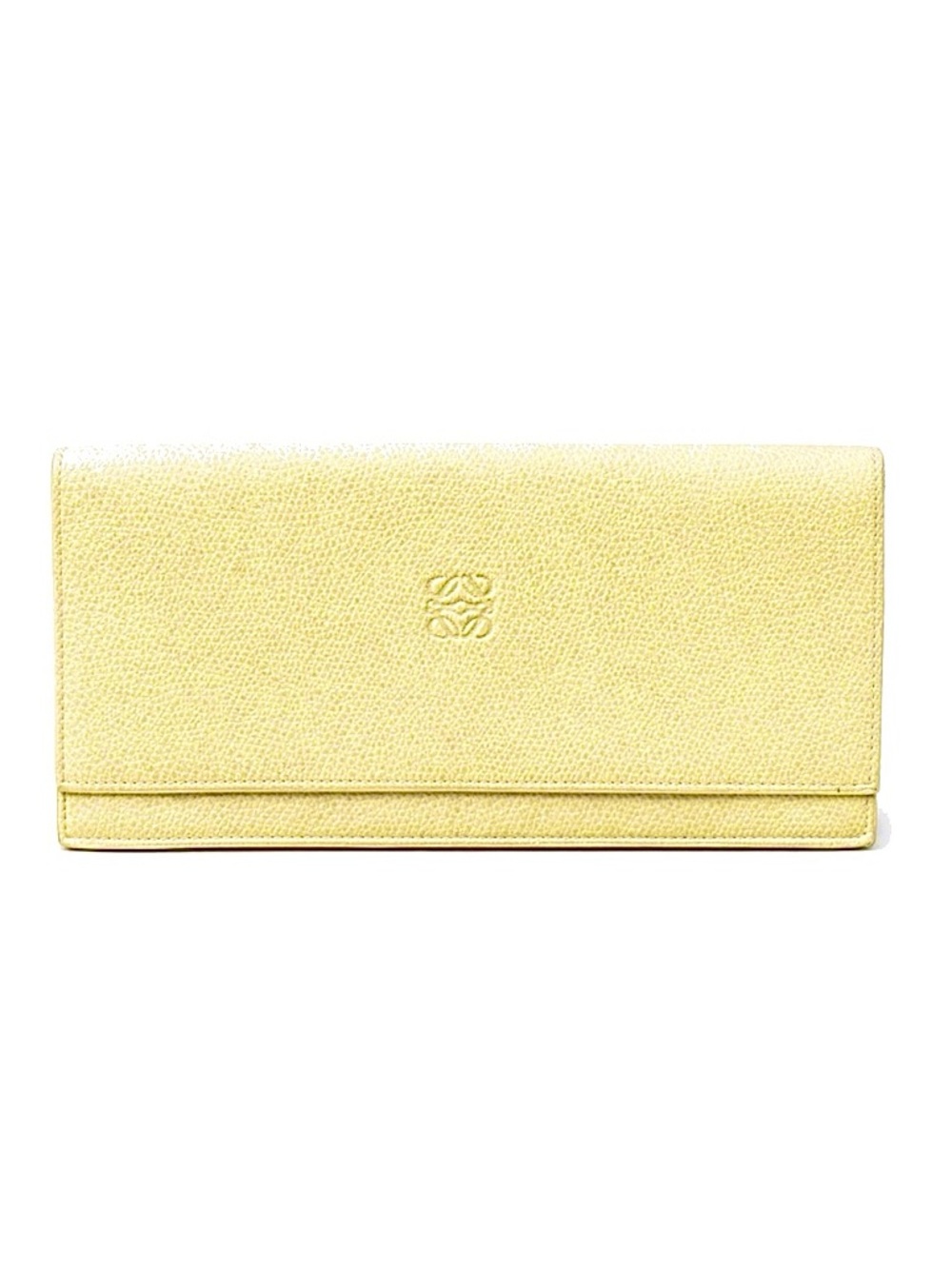 LOEWE Vintage Anagram Pale Yellow Textured Long Wallet